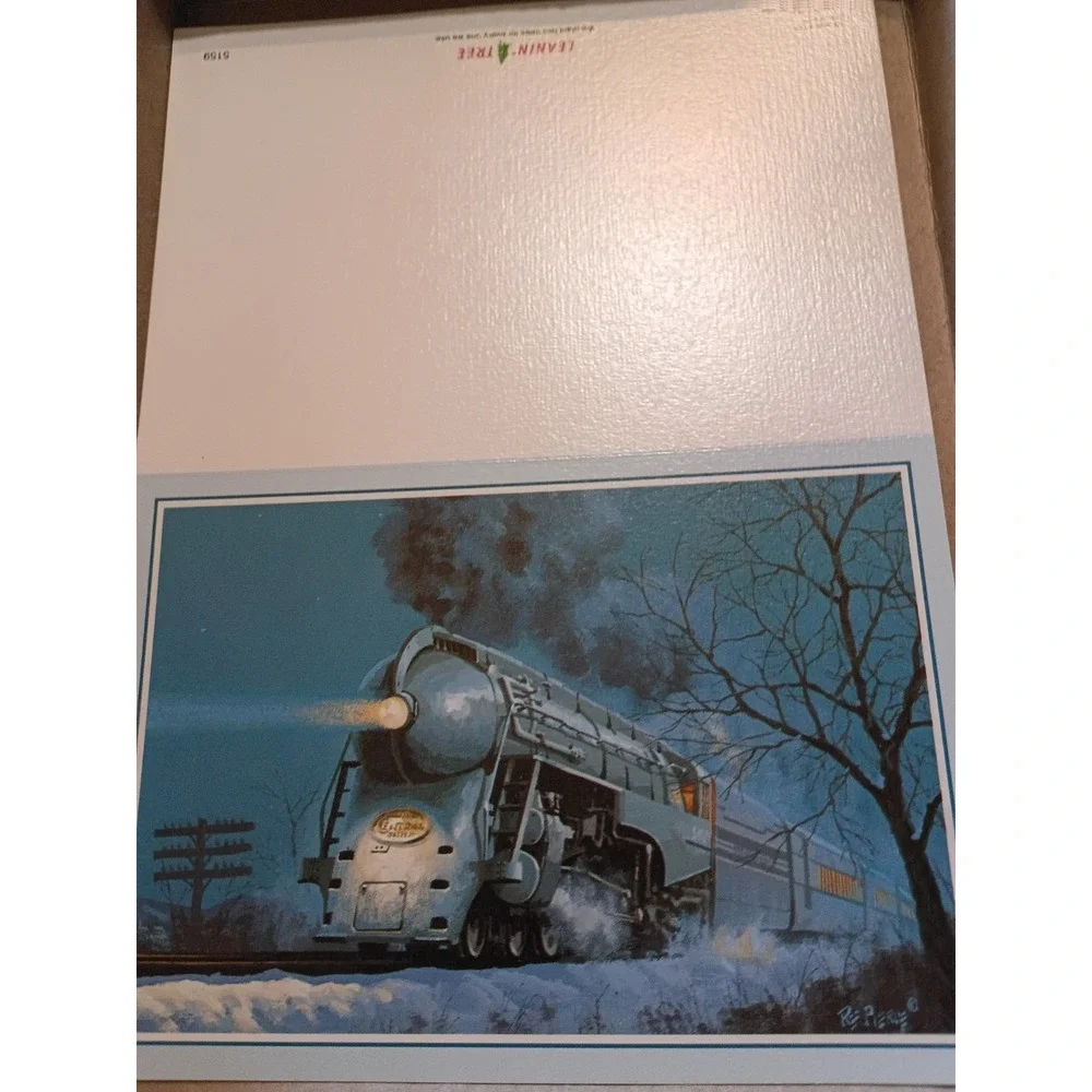 Leanin' Tree 1994 Locomotive Christmas Cards 44 Unfolded, 9 Folded With...